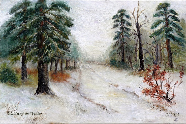 Waldweg im Winter